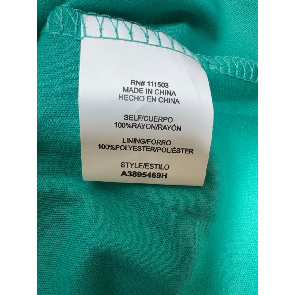Y2K 90’s Women’s Dress Shamrock Green Sleeveless Tiered Ruched Top Sz L Lined - Picture 4 of 8